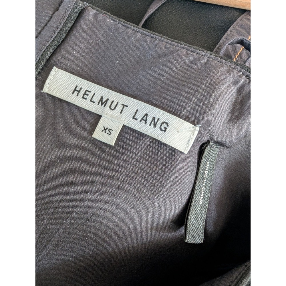 Helmut Lang Back Lip Mini Dress Silk Lined Black 90s Club Shift Minimalist XS - Picture 3 of 13